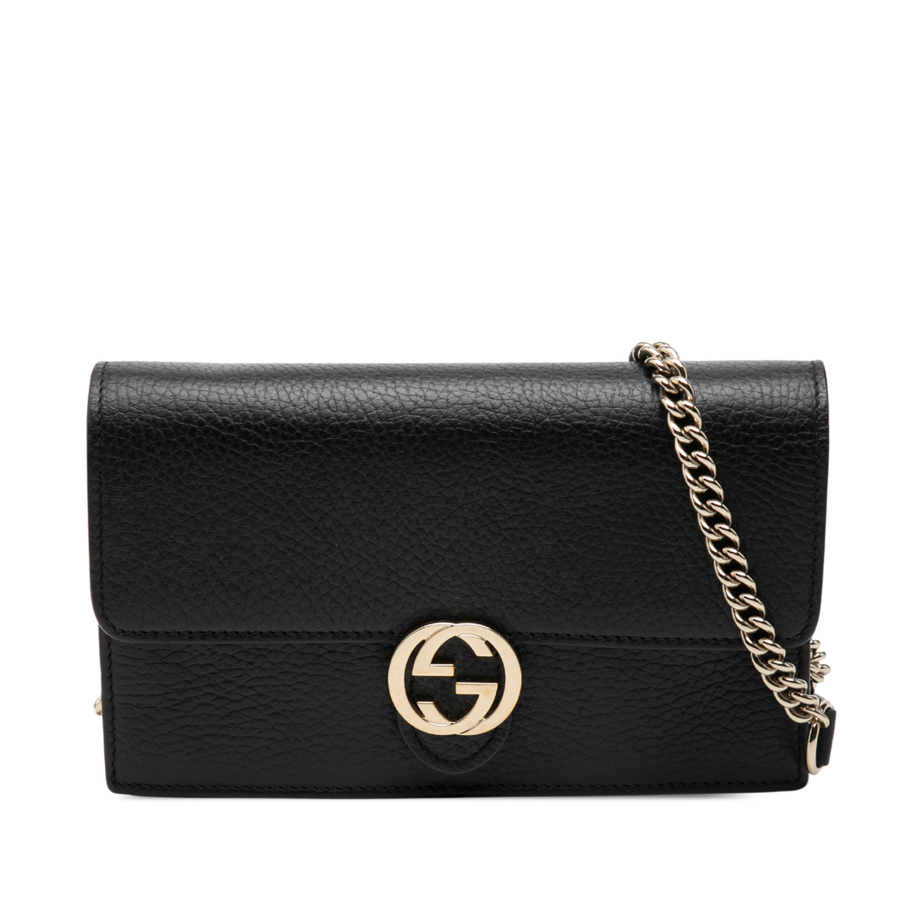 Pre-Loved Gucci Dollar Calfskin Interlocking G Wallet on Chain